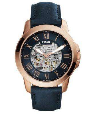 Fossil Grant Automatic Navy Blue Skeleton Dial ME3102 Mens Watch