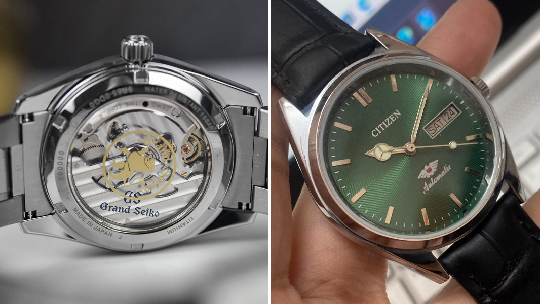 Automatic watch with open caseback 