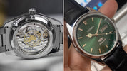 Automatic watch with open caseback 