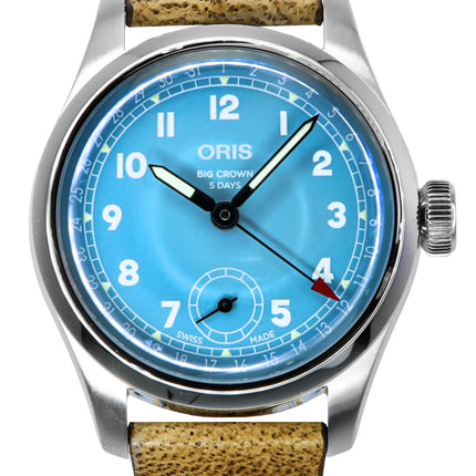 Oris Big Crown Pointer Date Leather Strap Blue Dial Automatic 01-473-7786-4065-07-5-19-22FC Men's Watch