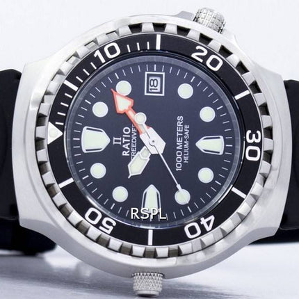 Refurbished Ratio FreeDiver Helium Safe 1000M Sapphire Quartz 1038EF102V Men's Watch