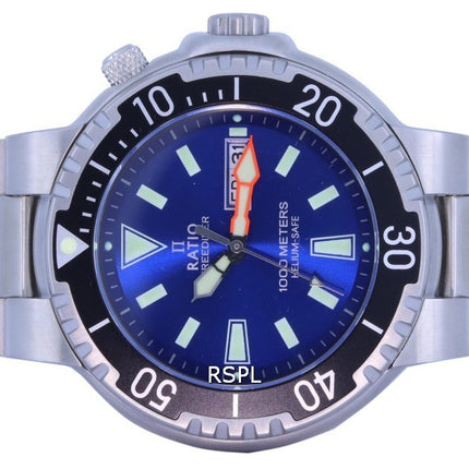 Ratio FreeDiver Blue Dial Stainless Steel Quartz 1050HA93-12V-BLU 1000M Men's Watch