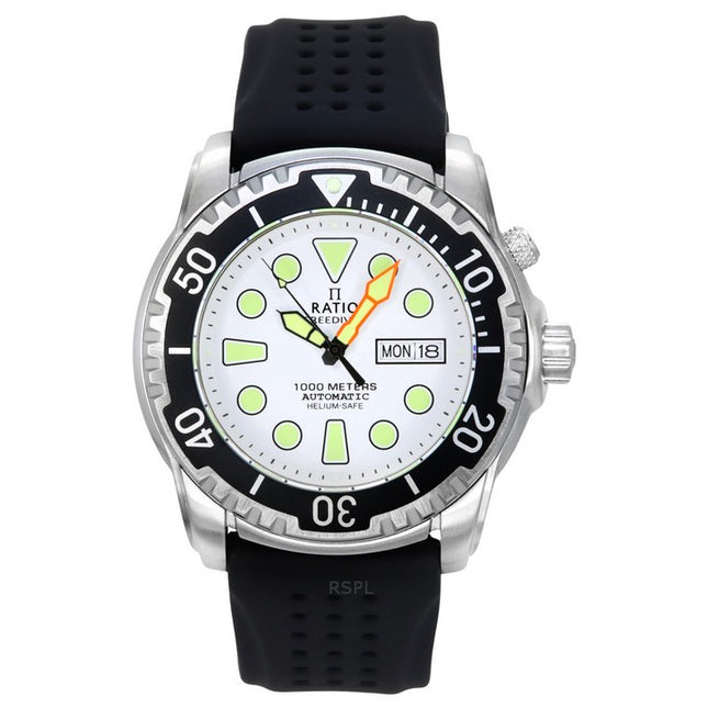 Ratio FreeDiver Version 02 Helium Safe 1000M Sapphire Automatic White Dial 1068HA90-34VA-WHT-V02 Men's Watch