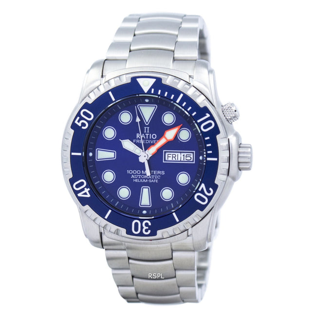 Ratio Free Diver Helium-Safe 1000M Sapphire Automatic 1068HA96-34VA-01 Men's Watch