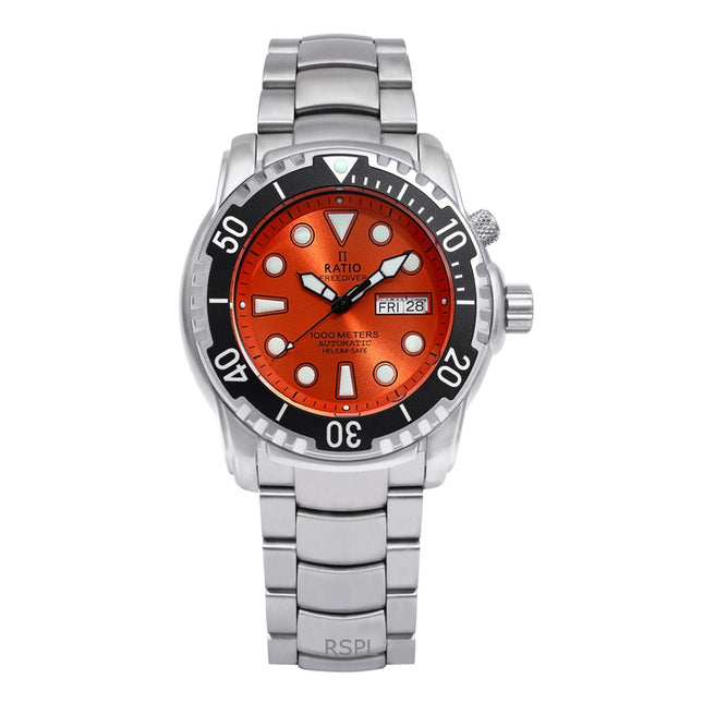 Ratio FreeDiver Helium-Safe 1000M Sapphire Automatic 1068HA96-34VA-ORG Men's Watch