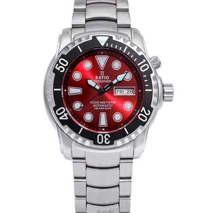 Refurbished Ratio FreeDiver Helium-Safe 1000M Sapphire Automatic 1068HA96-34VA-RED Men's Watch