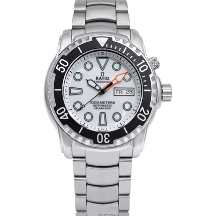 Ratio FreeDiver Helium-Safe 1000M Sapphire Automatic 1068HA96-34VA-WHT Men's Watch