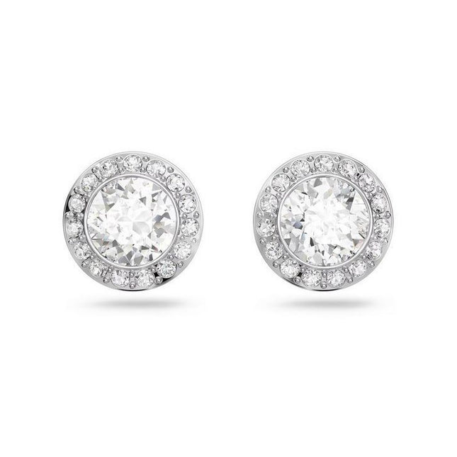 Swarovski Angelic Sterling Silver Rhodium Plated Stud Earrings With White Crystal 1081942 For Women