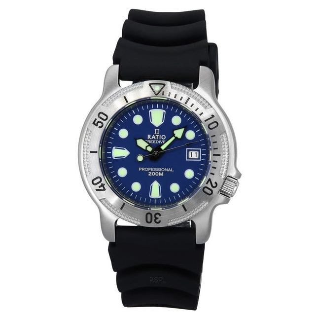 Ratio FreeDiver Professional Sapphire Blue Dial Quartz 22AD202-BLU 200M Men's Watch
