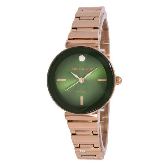 Anne Klein Diamond Accent Green Dial Quartz 2434GNRG Women's Watch