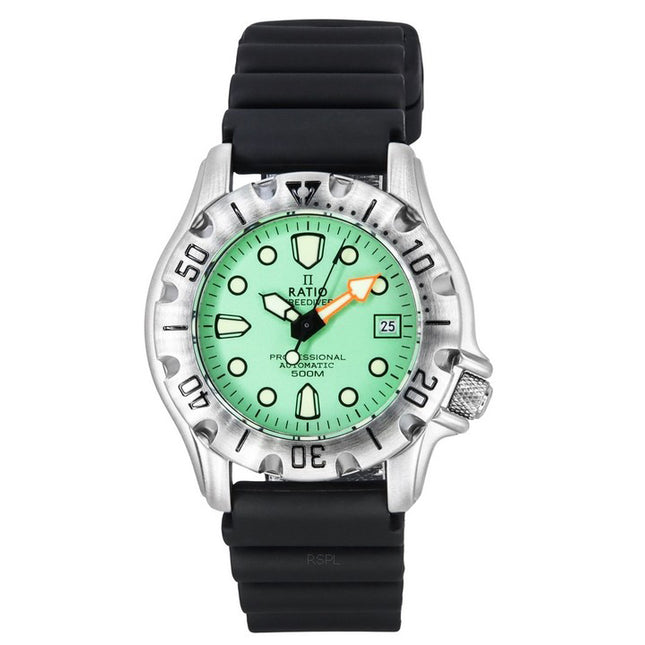 Ratio FreeDiver Professional 500M Sapphire Mint Green Dial Automatic 32BJ202A-MGRN Men's Watch
