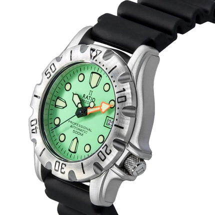 Ratio FreeDiver Professional 500M Sapphire Mint Green Dial Automatic 32BJ202A-MGRN Men's Watch