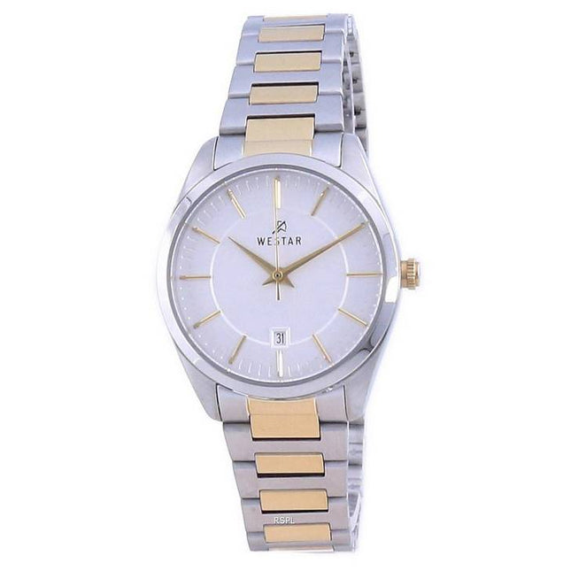 Westar Silver Dial Two Tone Stainless Steel Quartz 40213 CBN 107 Women's Watch