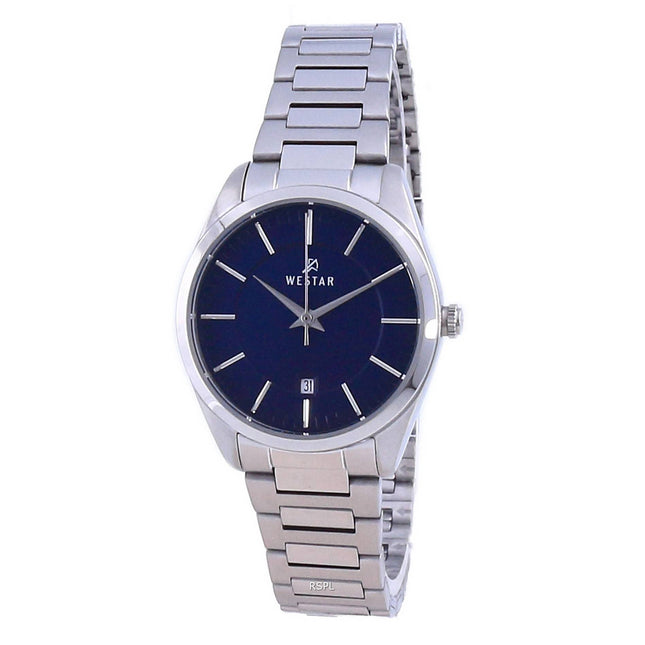 Westar Blue Dial Stainless Steel Quartz 40213 STN 104 Women's Watch