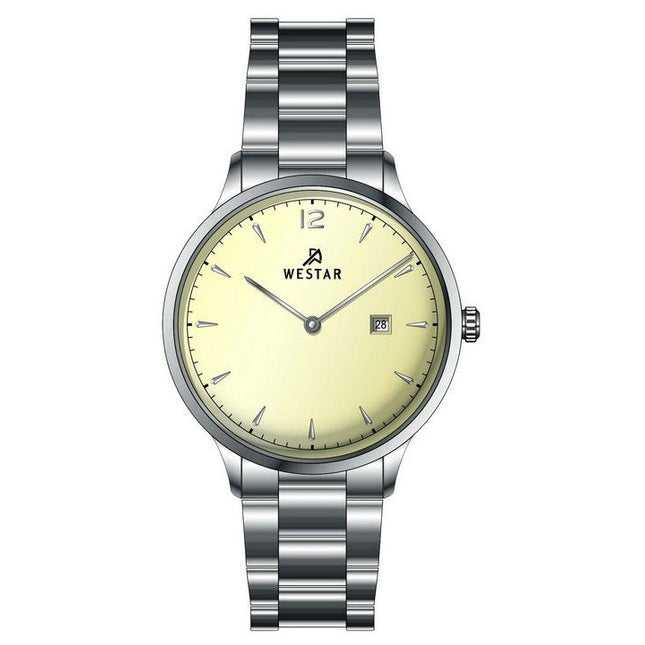 Westar Profile Two Tone Stainless Steel Light Champagne Dial Quartz 40218STN102 Women's Watch