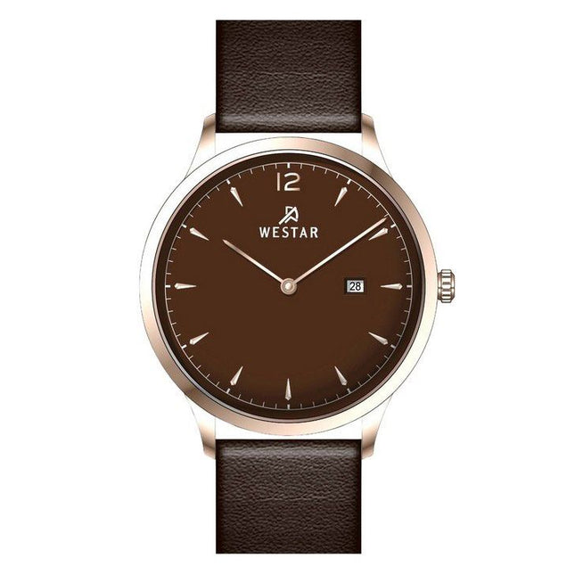 Westar Profile Leather Strap Brown Dial Quartz 50217PPN620 Men's Watch