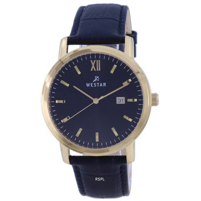 Westar Black Dial Gold Tone Stainless Steel Quartz 50244GPN103 Men's Watch