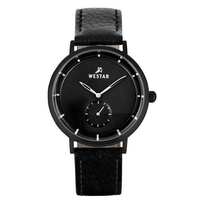 Westar Profile Leather Strap Black Dial Quartz 50246BBN103 Men's Watch