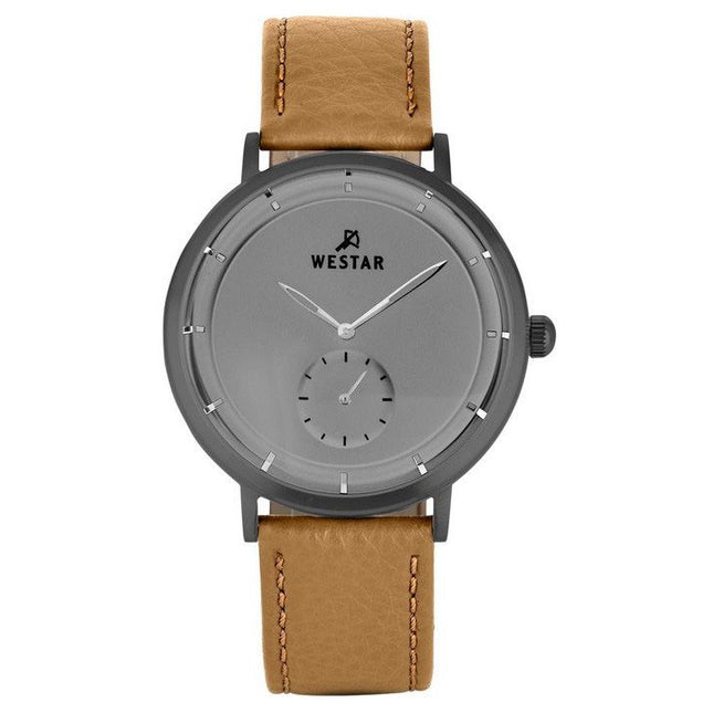 Westar Profile Leather Strap Grey Dial Quartz 50246GGN186 Men's Watch
