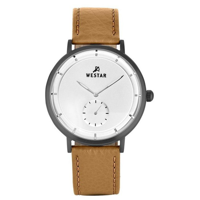 Westar Profile Leather Strap Silver Dial Quartz 50246GGN187 Men's Watch