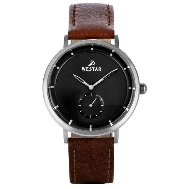 Westar Profile Leather Strap Black Dial Quartz 50246STN123 Men's Watch