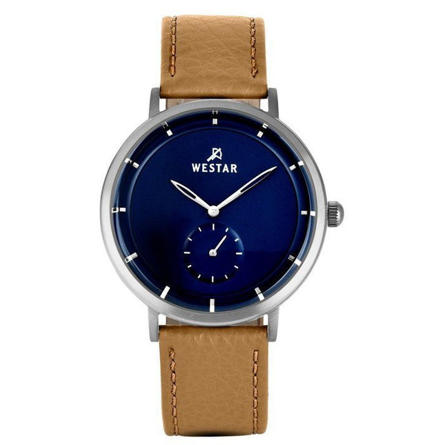 Westar Profile Leather Strap Blue Dial Quartz 50246STN184 Men's Watch