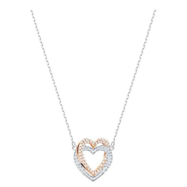 Swarovski Infinity Multicolored Double Heart Necklace 5518868 For Women