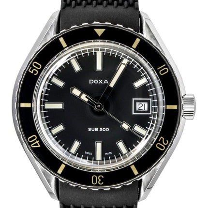 Doxa SUB 200 Sharkhunter FKM Rubber Strap Black Dial Automatic Diver's 799.10.101.20 200M Men's Watch