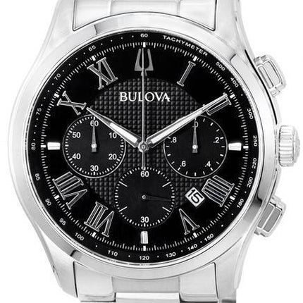 Bulova Classic Wilton Chronograph Black Dial Quartz 96B288 Men's Watch