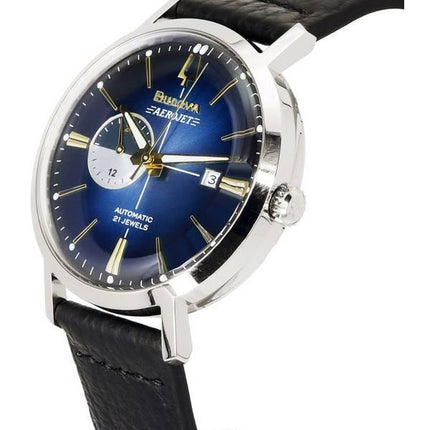 Bulova Aerojet Chronograph Sunray Blue Dial Automatic 96B374 Men's Watch