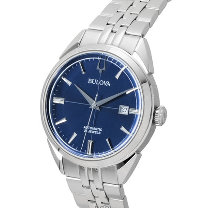 Bulova Sutton Stainless Steel Blue Dial Automatic 96B425 Men's Watch
