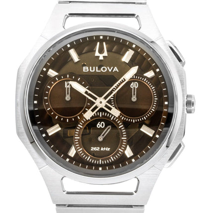 Bulova CURV High Precision 10th Anniversary Edition Chronograph Brown Dial Quartz 96K117 Men's Watch