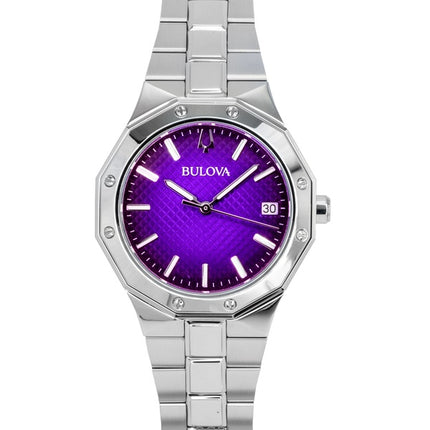 Bulova Prestige Stainless Steel Purple Dial Quartz 96M168 100M Women's Watch