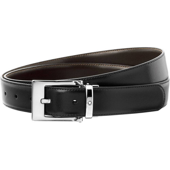 Montblanc-Lea 9774 Men's Reversible Black/Brown Leather Belt