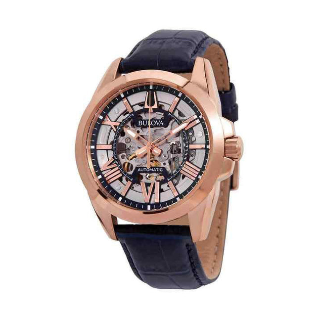 Refurbished Bulova Sutton Automatic Skeleton Dial 97A161 100M Men's Watch