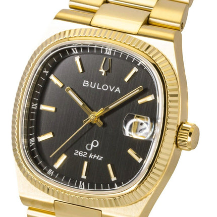 Bulova Super Seville Stainless Steel Black Dial Quartz 97B246 Men's Watch