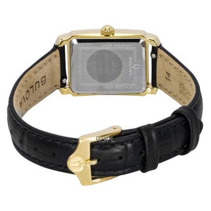 Bulova Sutton Leather Strap Diamond Mother of Pearl Dial Quartz 97P166 Women's Watch