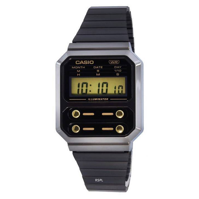 Casio Vintage Digital Stainless Steel Quartz A100WEGG-1A2 Mens Watch
