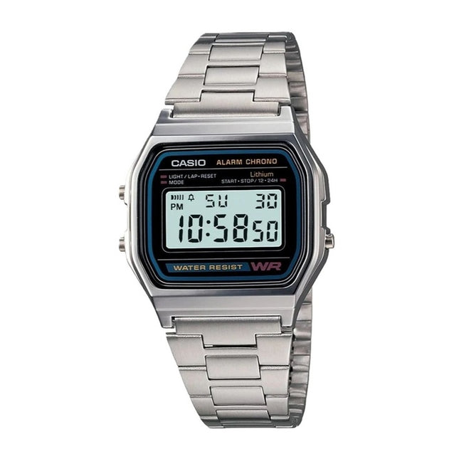 Casio Digital Stainless Steel Daily Alarm A158WA-1DF A158WA-1 Men's Watch