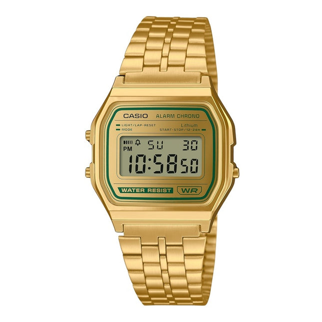Casio Vintage Digital Gold Tone Dial Quartz A158WEGV-9A Unisex Watch