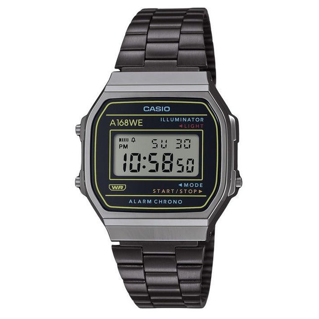 Casio Vintage Heritage Colors Stainless Steel Black Dial Quartz A168WEHB-1A Unisex Watch