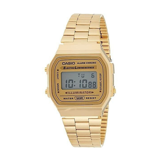 Casio Digital Alarm Chrono Stainless Steel A168WG-9WDF A168WG-9W Unisex Watch