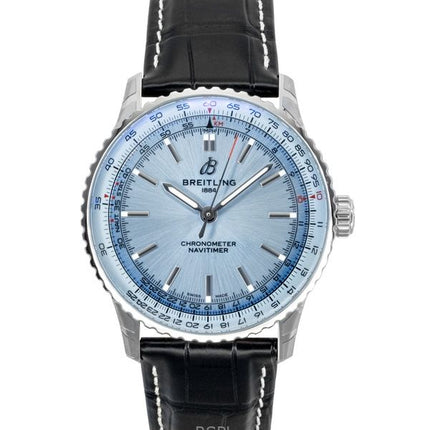 Breitling Navitimer Leather Strap Ice Blue Dial Automatic A17329171C1P1 Men's Watch