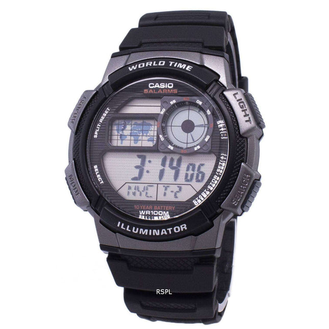Casio Youth Series Digital World Time AE-1000W-1BVDF AE-1000W-1BV Men's Watch
