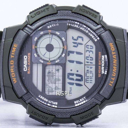 Casio Illuminator World Time Alarm Digital AE-1000W-3AV Men's Watch