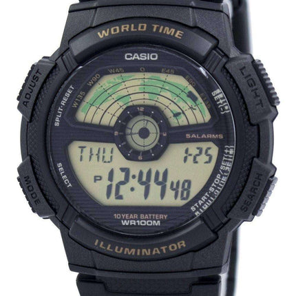 Casio Youth Illuminator World Time World Map AE-1100W-1BV AE1100W-1BV Men's Watch