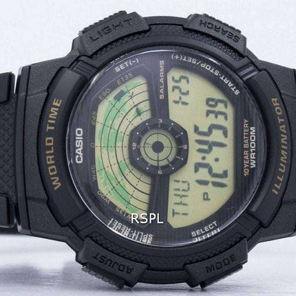 Casio Youth Illuminator World Time World Map AE-1100W-1BV AE1100W-1BV Men's Watch