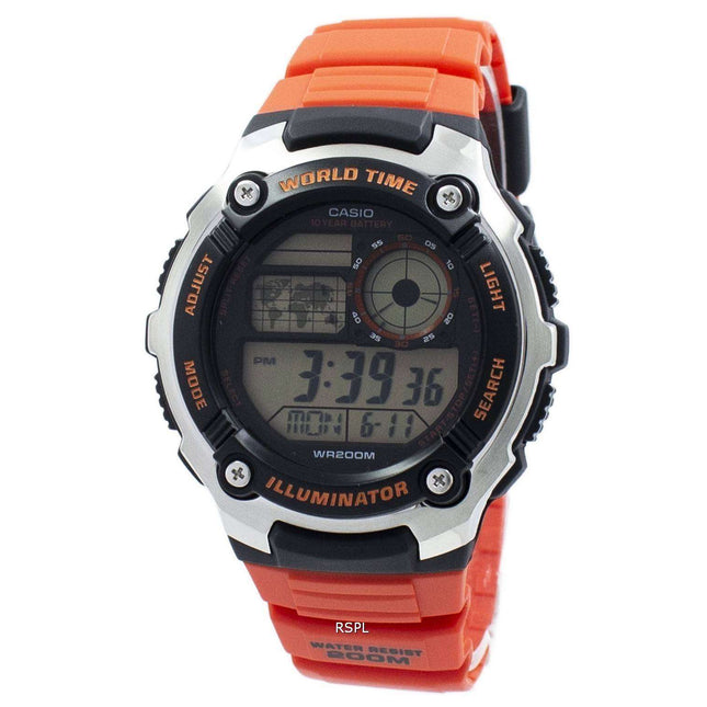 Casio Youth Illuminator World Time Digital AE-2100W-4AV AE2100W-4AV Men's Watch