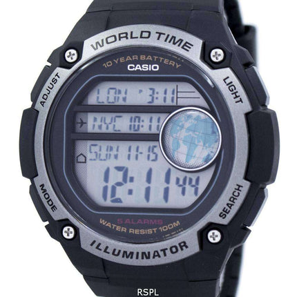Casio Youth Illuminator World Time Digital AE-3000W-1AV AE3000W-1AV Men's Watch