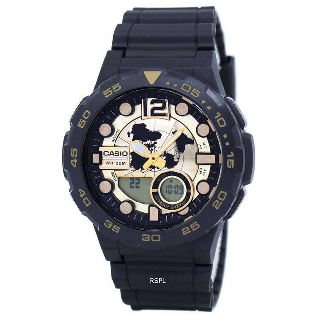 Casio World Time Alarm Analog Digital AEQ-100BW-9AV Men's Watch